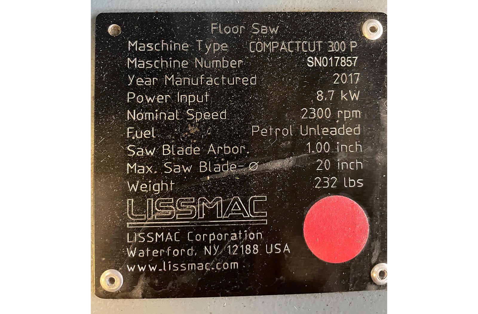 Compactcut 300 P Fugenschneider Typenschild